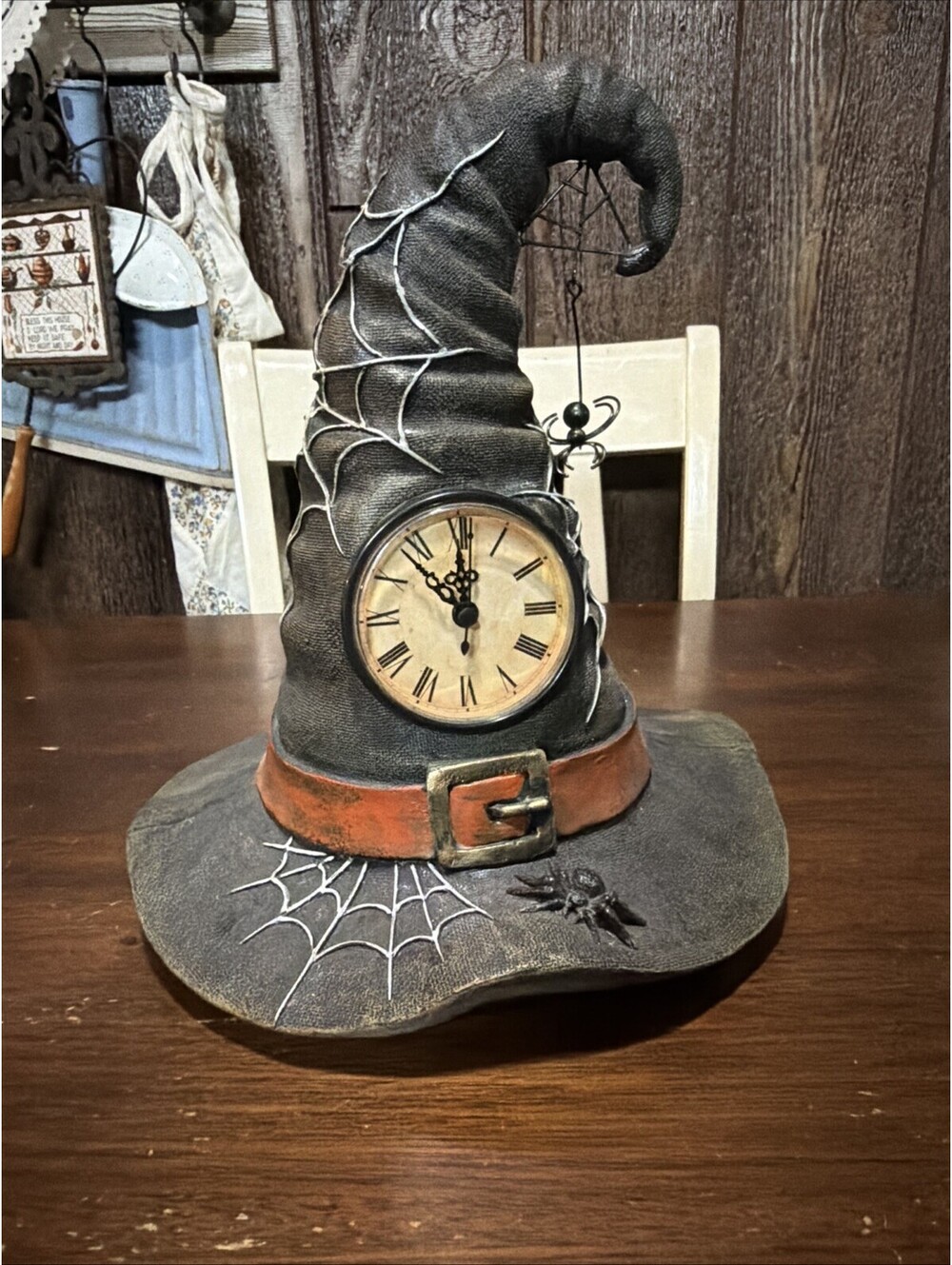 Ashland WITCH HAT HALLOWEEN CLOCK 12" Tall - WORKS